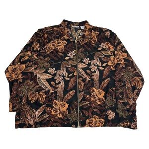 Vintage 90s Blair Fall Floral Leaves Windbreaker Jacket Women’s XL Oversized Fit